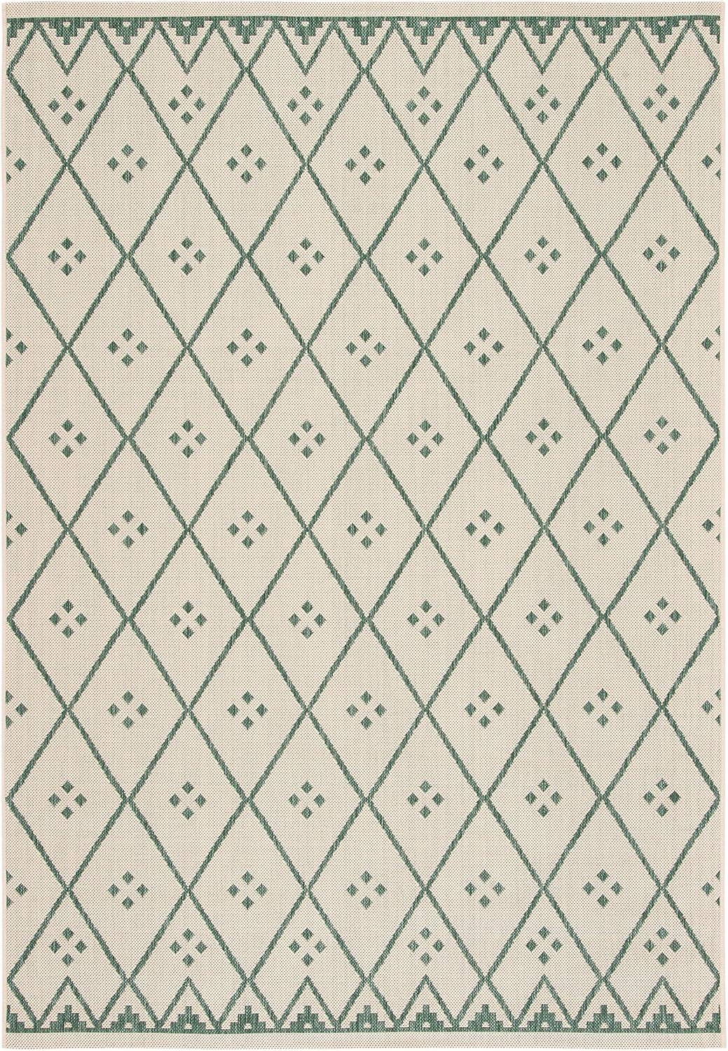 image:imageSAFAVIEH Washable Rug Outdoor Courtyard Collection 9 x 12 Terracotta amp Light Beige NonShedding amp Easy Cleaning Ideal for Patio Backyard Mudroom CY6303231BeigeGreen