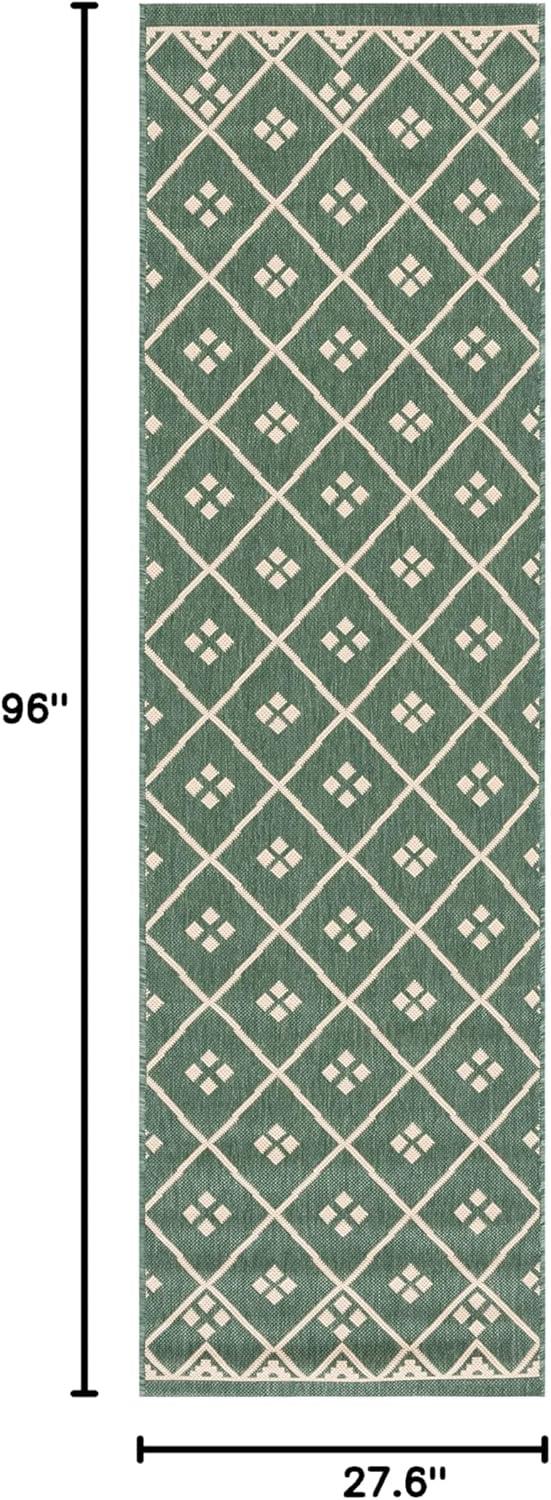 image:imageSAFAVIEH Washable Rug Outdoor Courtyard Collection 9 x 12 Terracotta amp Light Beige NonShedding amp Easy Cleaning Ideal for Patio Backyard Mudroom CY6303231Dark GreenBeige