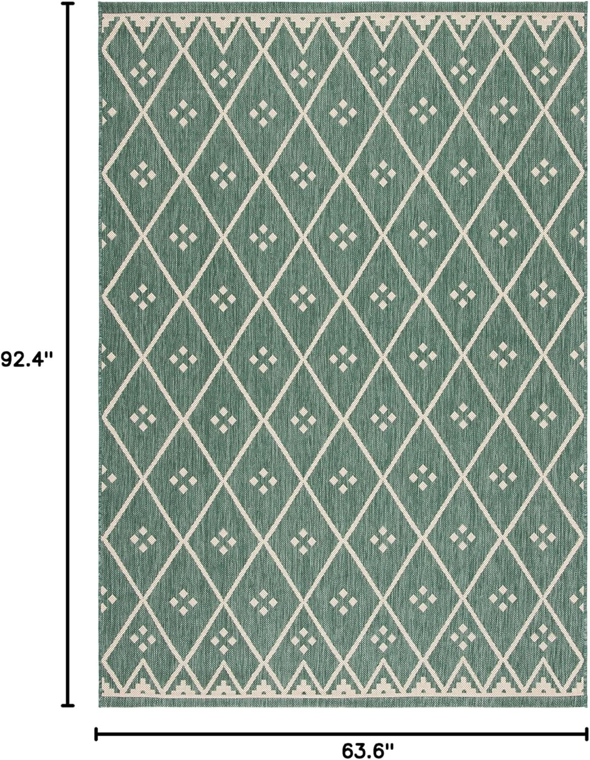 image:imageSAFAVIEH Washable Rug Outdoor Courtyard Collection 9 x 12 Terracotta amp Light Beige NonShedding amp Easy Cleaning Ideal for Patio Backyard Mudroom CY6303231Dark GreenBeige