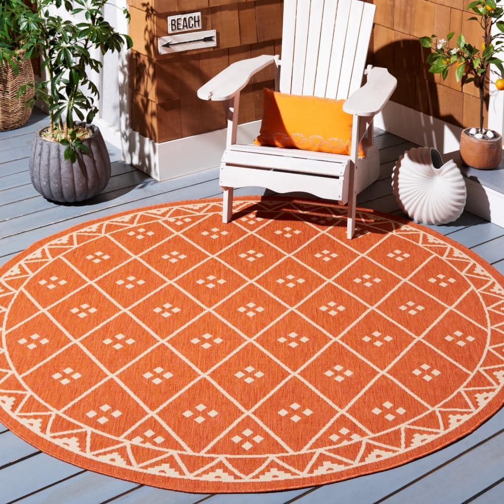 image:imageSAFAVIEH Washable Rug Outdoor Courtyard Collection 9 x 12 Terracotta amp Light Beige NonShedding amp Easy Cleaning Ideal for Patio Backyard Mudroom CY6303231TerracottaLight Beige