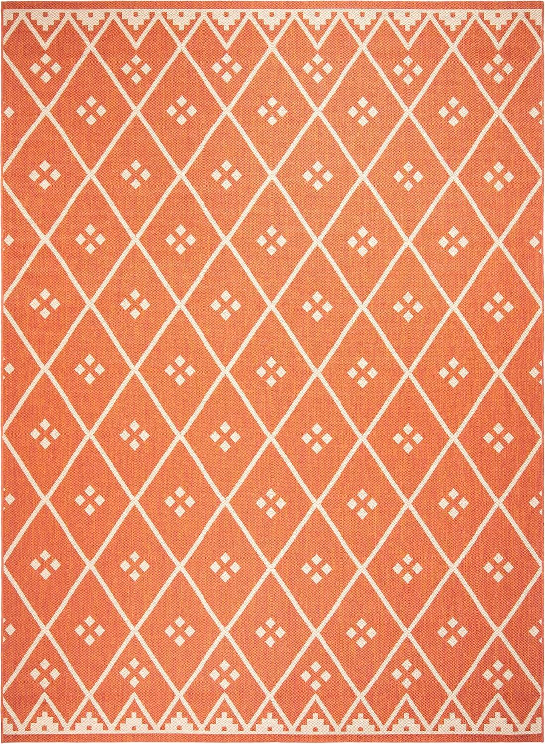 image:imageSAFAVIEH Washable Rug Outdoor Courtyard Collection 9 x 12 Terracotta amp Light Beige NonShedding amp Easy Cleaning Ideal for Patio Backyard Mudroom CY6303231TerracottaLight Beige