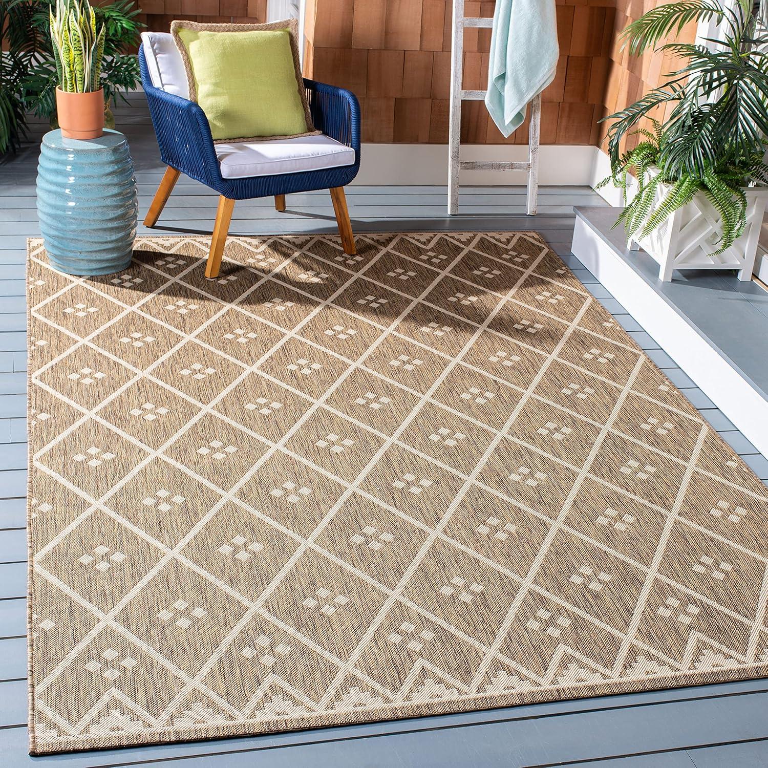 image:imageSAFAVIEH Washable Rug Outdoor Courtyard Collection 9 x 12 Terracotta amp Light Beige NonShedding amp Easy Cleaning Ideal for Patio Backyard Mudroom CY6303231BrownLight Beige