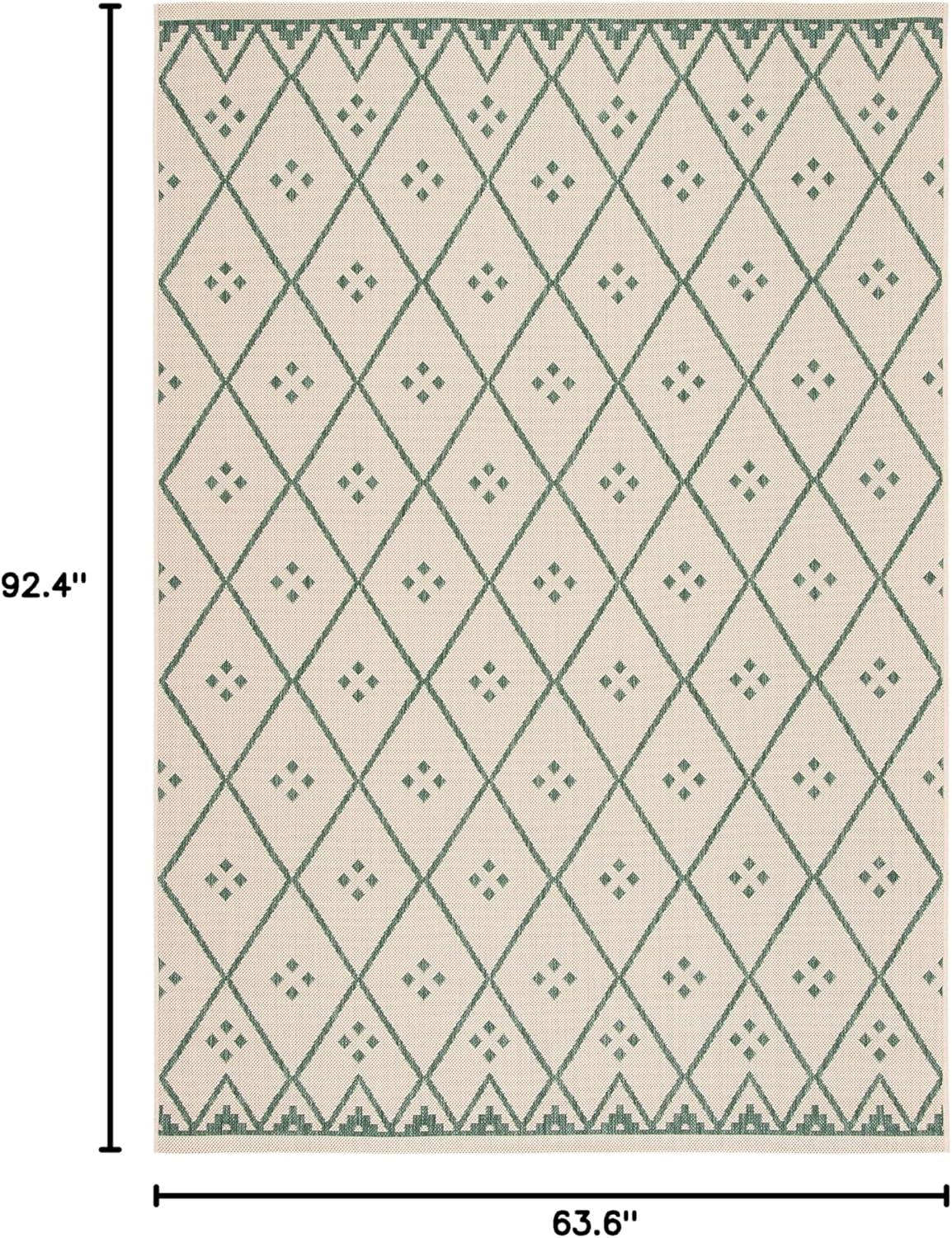 image:imageSAFAVIEH Washable Rug Outdoor Courtyard Collection 9 x 12 Terracotta amp Light Beige NonShedding amp Easy Cleaning Ideal for Patio Backyard Mudroom CY6303231BeigeGreen