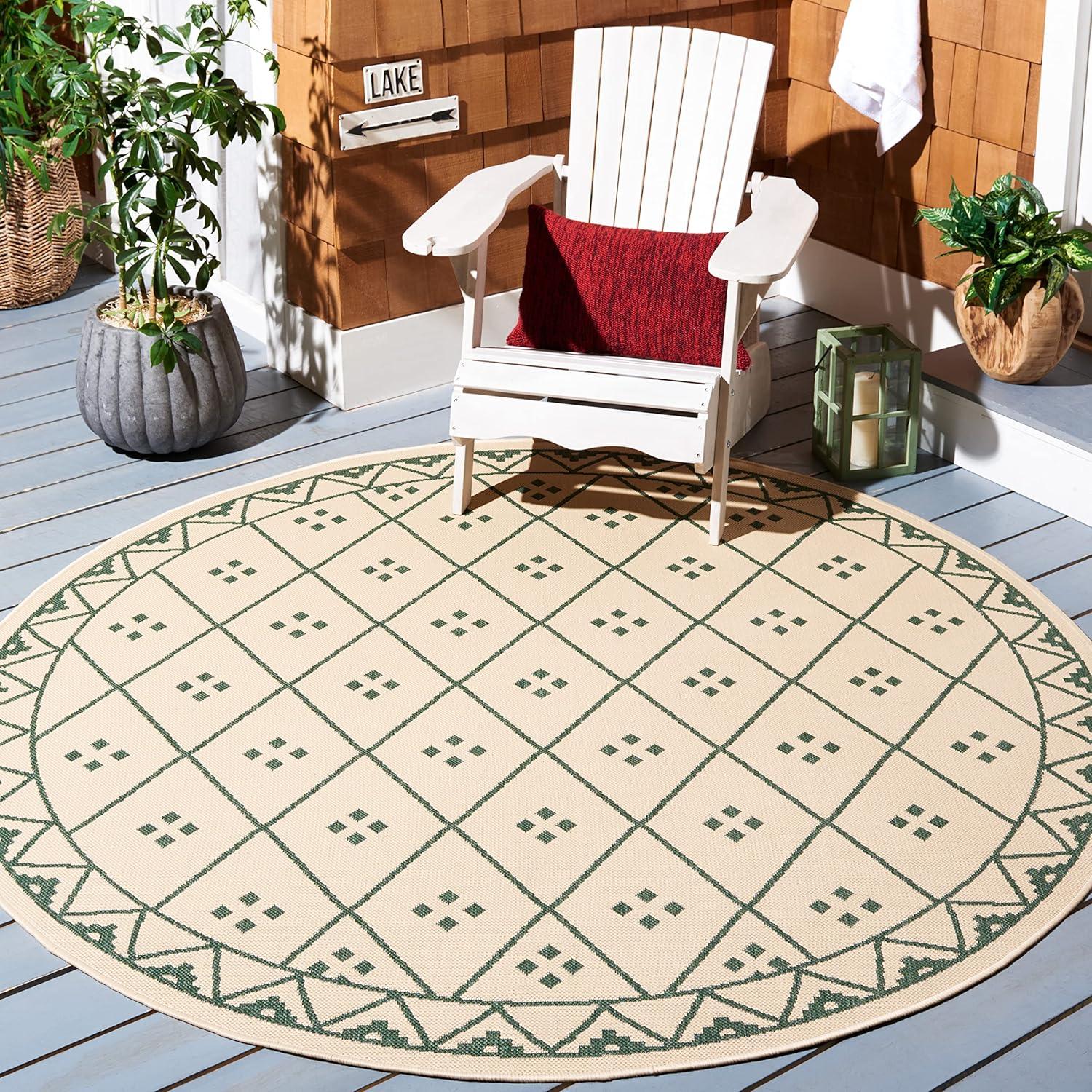 image:imageSAFAVIEH Washable Rug Outdoor Courtyard Collection 9 x 12 Terracotta amp Light Beige NonShedding amp Easy Cleaning Ideal for Patio Backyard Mudroom CY6303231BeigeGreen