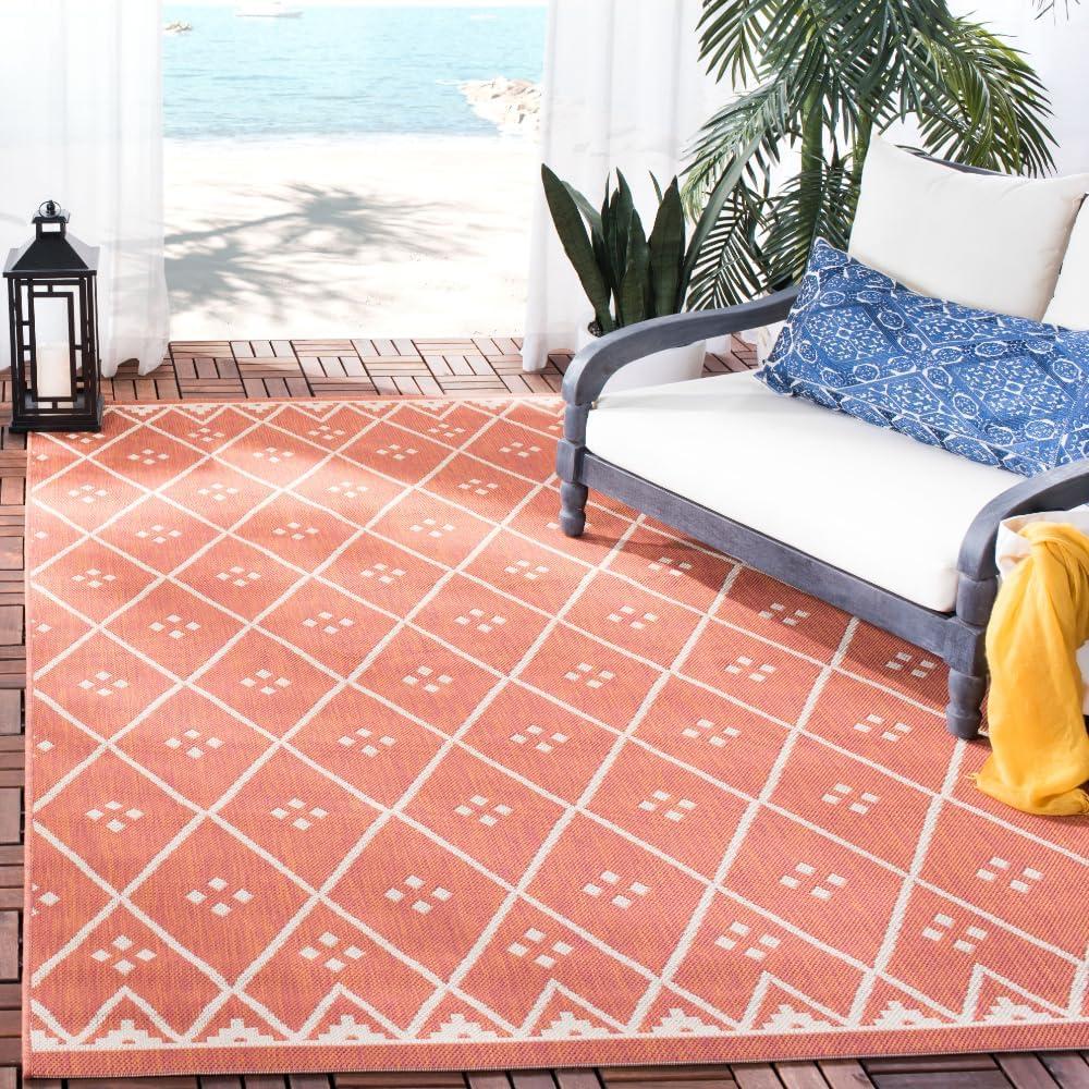 image:imageSAFAVIEH Washable Rug Outdoor Courtyard Collection 9 x 12 Terracotta amp Light Beige NonShedding amp Easy Cleaning Ideal for Patio Backyard Mudroom CY6303231TerracottaLight Beige