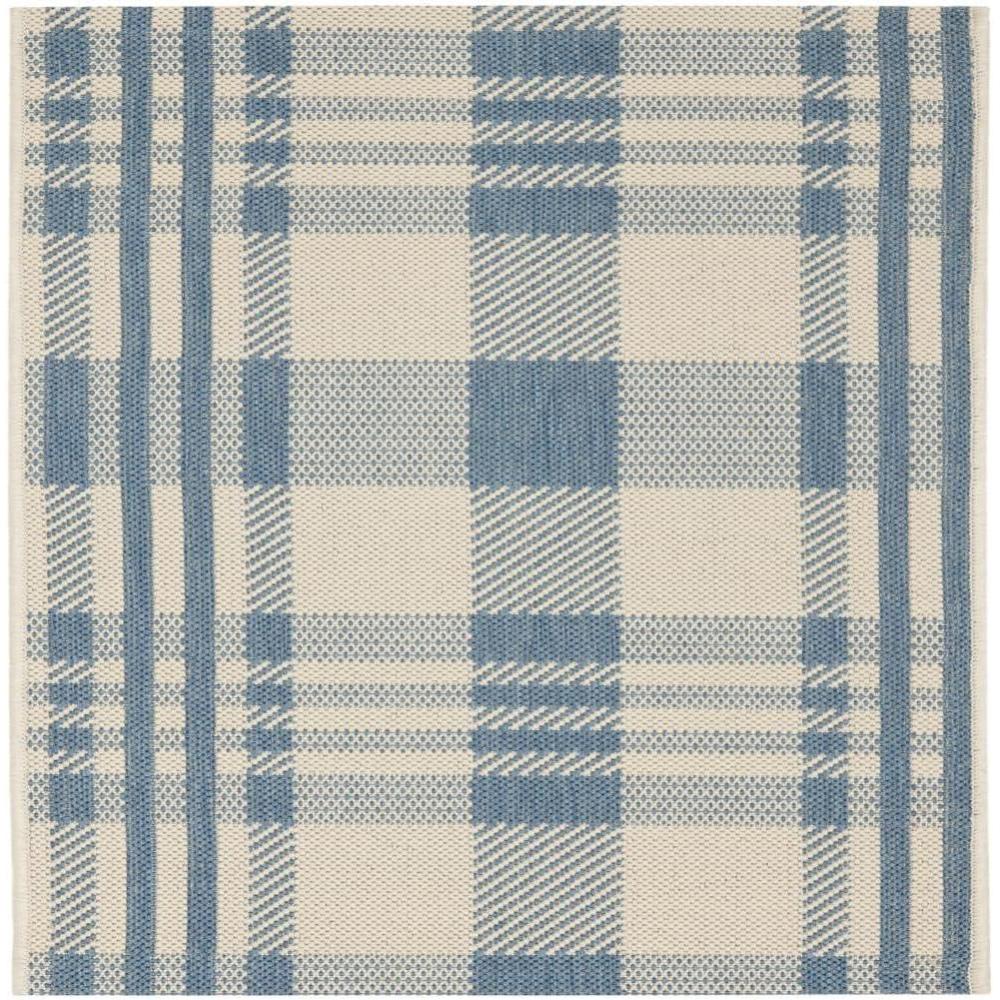 image:imageSAFAVIEH Washable Rug Outdoor Courtyard Collection  6 x 8 Red amp Bone Plaid Pattern NonShedding amp Easy Cleaning Ideal for Patio Entryway Mudroom Hallway Kitchen CY6201238BeigeBlue