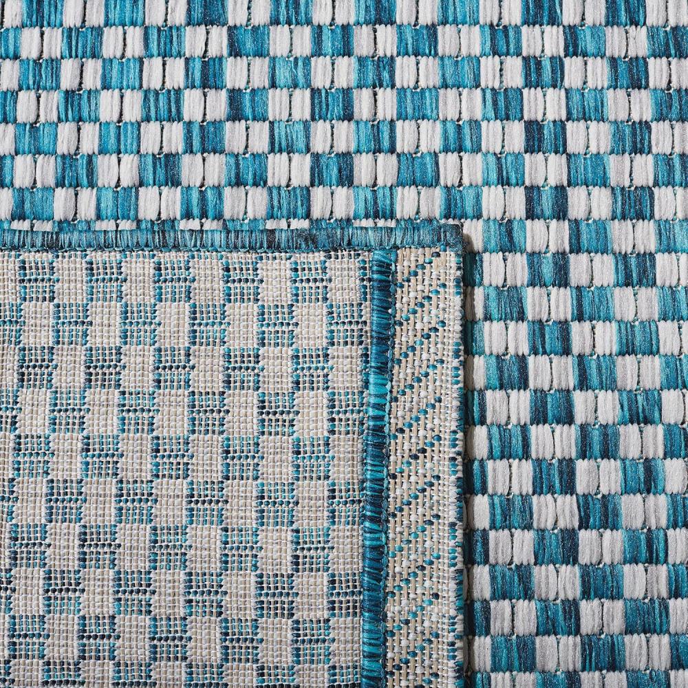 image:imageSAFAVIEH Washable Rug Outdoor Courtyard Collection 8 x 10 Light Blue amp Light Grey NonShedding amp Easy Cleaning Ideal for Patio Backyard Mudroom DIning Space CY865337121TurquoiseLight Grey