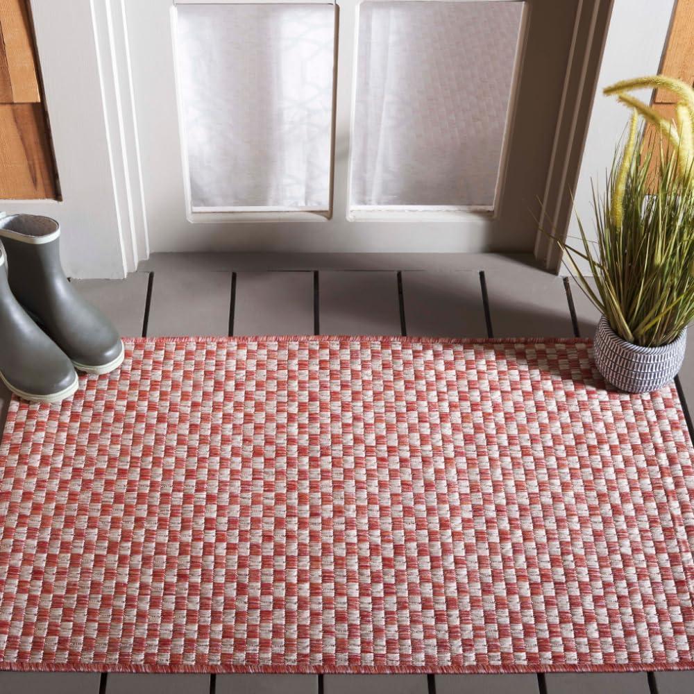 image:imageSAFAVIEH Washable Rug Outdoor Courtyard Collection 8 x 10 Light Blue amp Light Grey NonShedding amp Easy Cleaning Ideal for Patio Backyard Mudroom DIning Space CY865337121RustLight Grey