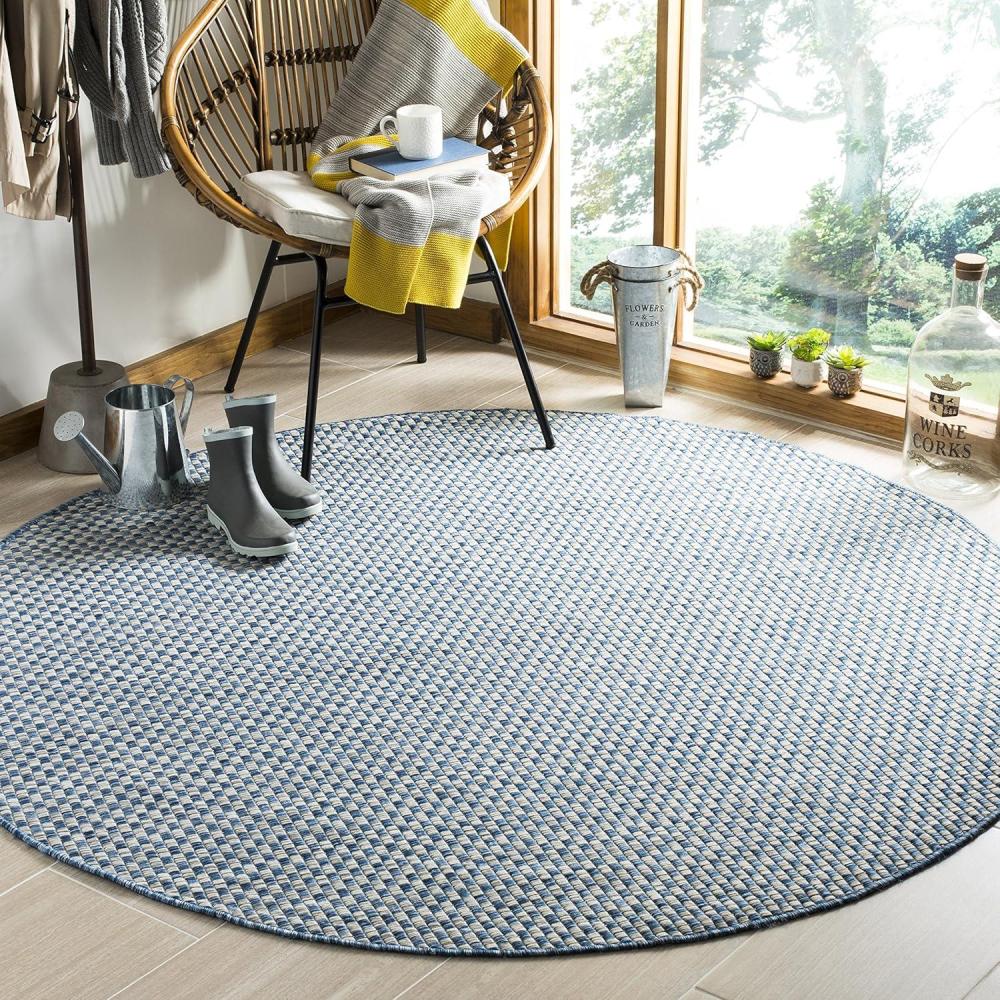 image:imageSAFAVIEH Washable Rug Outdoor Courtyard Collection 8 x 10 Light Blue amp Light Grey NonShedding amp Easy Cleaning Ideal for Patio Backyard Mudroom DIning Space CY865337121Blue Light Grey