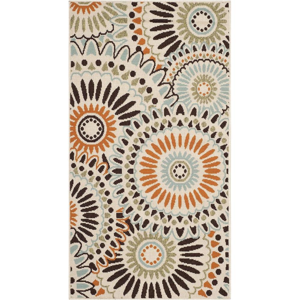 image:imageSAFAVIEH Washable Rug Outdoor Veranda Collection  9 x 12 Chocolate amp Terracotta NonShedding amp Easy to Clean Ideal for Patio Backyard Mudroom VER0910725CreamChocolate