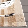 SAFAVIEH Washable Rug Outdoor Courtyard Collection – 6′ x 8′, Red & Bone, Plaid Pattern, Non-Shedding & Easy Cleaning, Ideal for Patio, Entryway, Mudroom, Hallway, Kitchen (CY6201-238)(Natural/Beige)