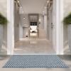 SAFAVIEH Washable Rug Outdoor Courtyard Collection – 8′ x 10′, Light Blue & Light Grey, Non-Shedding & Easy Cleaning, Ideal for Patio, Backyard, Mudroom, DIning Space (CY8653-37121)(Blue/Light Grey)