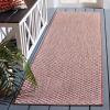 SAFAVIEH Washable Rug Outdoor Courtyard Collection – 8′ x 10′, Light Blue & Light Grey, Non-Shedding & Easy Cleaning, Ideal for Patio, Backyard, Mudroom, DIning Space (CY8653-37121)(Rust/Light Grey)