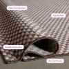 SAFAVIEH Washable Rug Outdoor Courtyard Collection – 8′ x 10′, Light Blue & Light Grey, Non-Shedding & Easy Cleaning, Ideal for Patio, Backyard, Mudroom, DIning Space (CY8653-37121)(Light Brown/Light Grey)