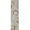 SAFAVIEH Washable Rug Outdoor Veranda Collection – 9′ x 12′, Chocolate & Terracotta, Non-Shedding & Easy to Clean, Ideal for Patio, Backyard, Mudroom (VER091-0725)(Cream/Blue)