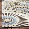 SAFAVIEH Washable Rug Outdoor Veranda Collection – 9′ x 12′, Chocolate & Terracotta, Non-Shedding & Easy to Clean, Ideal for Patio, Backyard, Mudroom (VER091-0725)(Cream/Blue)