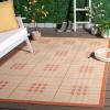 SAFAVIEH Washable Rug Outdoor Courtyard Collection – 9′ x 12′, Terracotta & Light Beige, Non-Shedding & Easy Cleaning, Ideal for Patio, Backyard, Mudroom (CY6303-231)(Natural/Terra)
