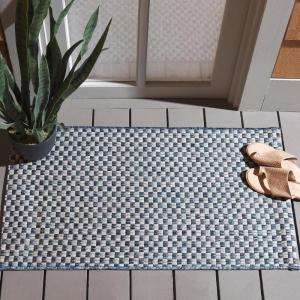 SAFAVIEH Washable Rug Outdoor Courtyard Collection – 8′ x 10′, Light Blue & Light Grey, Non-Shedding & Easy Cleaning, Ideal for Patio, Backyard, Mudroom, DIning Space (CY8653-37121)(Blue/Light Grey)
