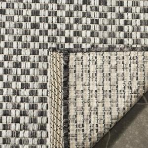 SAFAVIEH Washable Rug Outdoor Courtyard Collection – 8′ x 10′, Light Blue & Light Grey, Non-Shedding & Easy Cleaning, Ideal for Patio, Backyard, Mudroom, DIning Space (CY8653-37121)(Black/Light Grey)