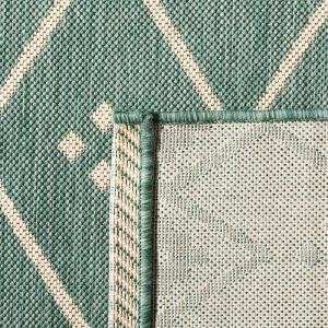 SAFAVIEH Washable Rug Outdoor Courtyard Collection – 9′ x 12′, Terracotta & Light Beige, Non-Shedding & Easy Cleaning, Ideal for Patio, Backyard, Mudroom (CY6303-231)(Dark Green/Beige)