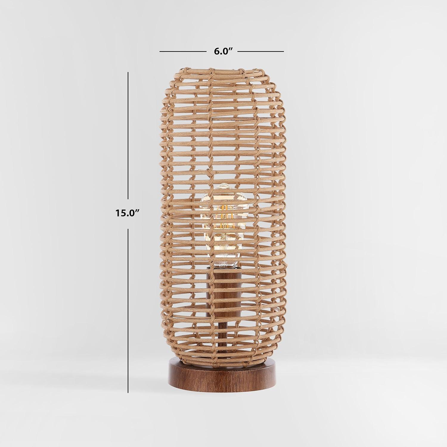 image:imageSAFAVIEH Lighting Collection Eveline Brown 15inch Table Lamp LED Bulb Included