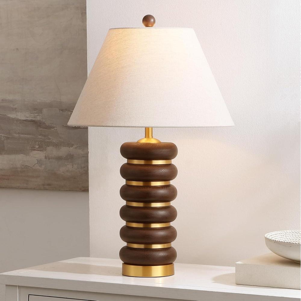 image:imageSAFAVIEH Lighting Collection Arani Dark BrownBrass 25inch Table Lamp LED Bulb Included