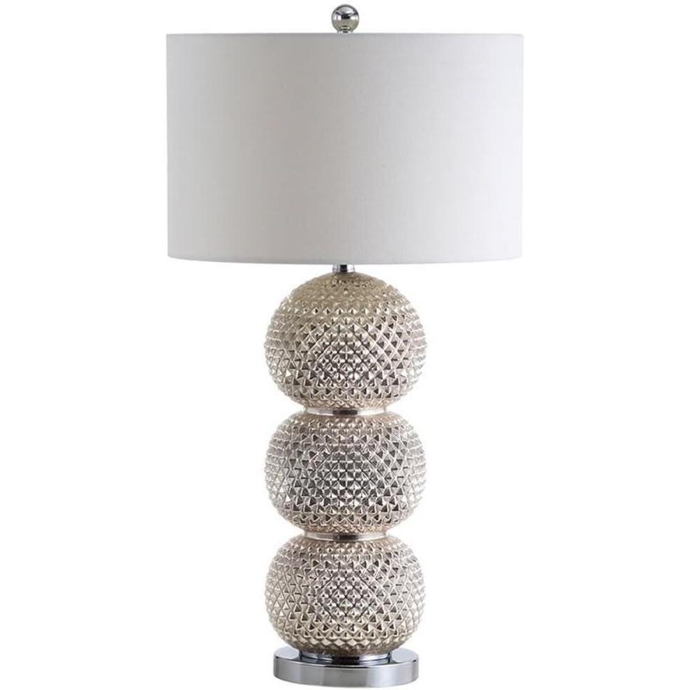 image:imageSAFAVIEH Lighting Collection Darcia Chrome 31inch Bedroom Living Room Home Office Desk Nightstand Table Lamp LED Bulb Included