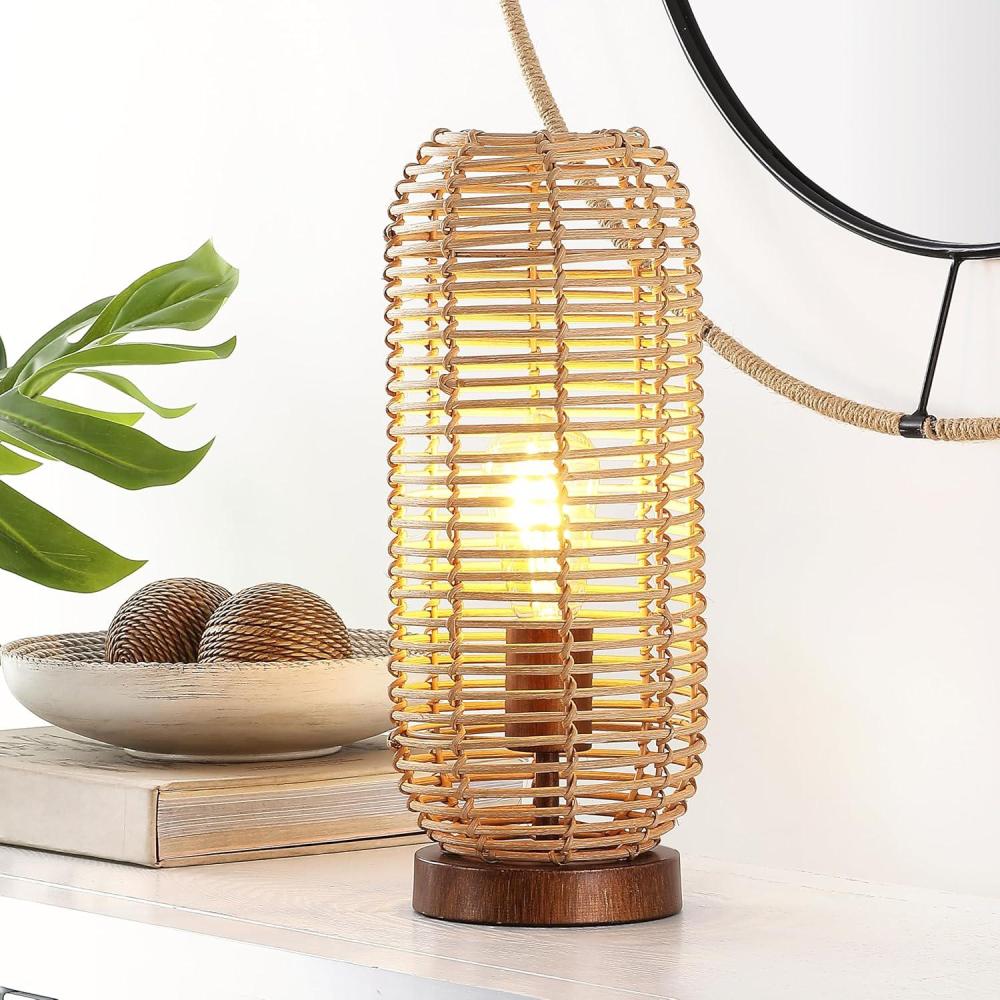 image:imageSAFAVIEH Lighting Collection Eveline Brown 15inch Table Lamp LED Bulb Included
