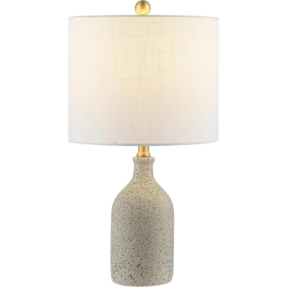 image:imageSAFAVIEH Lighting Collection Gunnar Farmhouse Grey Speckled Ceramic 23inch Bedroom Living Room Home Office Desk Nightstand Table Lamp LED Bulb Included