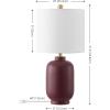 SAFAVIEH Lighting Collection – Madsen Burgundy Resin Table Lamp Set of 2, 20″ Decorative Accent Lights with Fabric Shades, E26 Bulb Compatible (TBL4641A-SET2)(Burgundy)