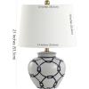 SAFAVIEH Lighting Collection Anders White/ Blue 21-inch Bedroom Living Room Home Office Desk Nightstand Table Lamp (LED Bulb Included)
