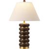 SAFAVIEH Lighting Collection Arani Dark Brown/Brass 25-inch Table Lamp (LED Bulb Included)