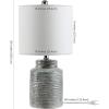 SAFAVIEH Lighting Collection Boris Modern Contemporary Blue Glass 19-inch Bedroom Living Room Home Office Desk Nightstand Table Lamp (LED Bulb Included)