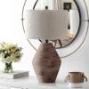 SAFAVIEH Lighting Collection Detris Modern Rustic Farmhouse Brown 26-inch Bedroom Living Room Home Office Desk Nightstand Table Lamp (LED Bulb Included)