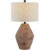 SAFAVIEH Lighting Collection Detris Modern Rustic Farmhouse Brown 26-inch Bedroom Living Room Home Office Desk Nightstand Table Lamp (LED Bulb Included)
