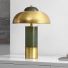 SAFAVIEH Lighting Collection Drea 16-inch Green/Brass Glass/Metal Table Lamp (LED Bulb Included)