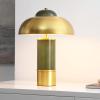 SAFAVIEH Lighting Collection Drea 16-inch Green/Brass Glass/Metal Table Lamp (LED Bulb Included)