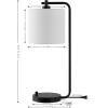 SAFAVIEH Lighting Collection Follett Black/White Drum Shade 20-inch Table Lamp with USB Charging Port, Ideal for Living Room, Bedroom, Nightstand, Home Office, Dorm (LED Bulb Included)
