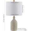 SAFAVIEH Lighting Collection Gunnar Farmhouse Grey Speckled Ceramic 23-inch Bedroom Living Room Home Office Desk Nightstand Table Lamp (LED Bulb Included)
