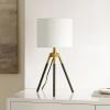 SAFAVIEH Lighting Collection Jupiter Black/Brass 22-inch Tripod Table Lamp, Ideal for Living Room, Bedroom, Nightstand, Home Office, Dorm (LED Bulb Included)