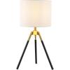 SAFAVIEH Lighting Collection Jupiter Black/Brass 22-inch Tripod Table Lamp, Ideal for Living Room, Bedroom, Nightstand, Home Office, Dorm (LED Bulb Included)