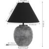SAFAVIEH Lighting Collection Naomi Modern Grey/Black Ceramic 22-inch Table Lamp for Bedroom, Living Room, Home Office, Desk, Nightstand (LED Bulb Included)