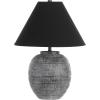 SAFAVIEH Lighting Collection Naomi Modern Grey/Black Ceramic 22-inch Table Lamp for Bedroom, Living Room, Home Office, Desk, Nightstand (LED Bulb Included)
