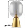 SAFAVIEH Lighting Collection Rain Smoke Grey/Brass 18-inch Table Lamp, Ideal for Living Room, Bedroom, Nightstand, Home Office, Dorm (LED Bulb Included)