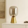 SAFAVIEH Lighting Collection Rain Smoke Grey/Brass 18-inch Table Lamp, Ideal for Living Room, Bedroom, Nightstand, Home Office, Dorm (LED Bulb Included)