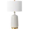 SAFAVIEH Lighting Collection Stevie 28-inch Cream/Brass Ceramic Table Lamp (LED Bulb Included)