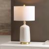 SAFAVIEH Lighting Collection Stevie 28-inch Cream/Brass Ceramic Table Lamp (LED Bulb Included)