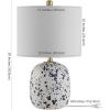 SAFAVIEH Lighting Collection Wallace Modern Contemporary Ivory / Blue Ceramic 19-inch Bedroom Living Room Home Office Desk Nightstand Table Lamp (LED Bulb Included)