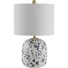 SAFAVIEH Lighting Collection Wallace Modern Contemporary Ivory / Blue Ceramic 19-inch Bedroom Living Room Home Office Desk Nightstand Table Lamp (LED Bulb Included)