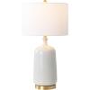 SAFAVIEH Lighting Collection Stevie 28-inch Cream/Brass Ceramic Table Lamp (LED Bulb Included)